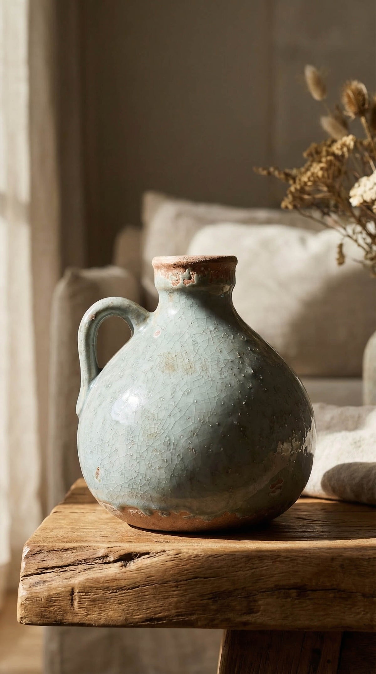 Delphi Vases Delphi Vase – Rustic Vintage-Style Decor with Cracked Pattern Finish ...