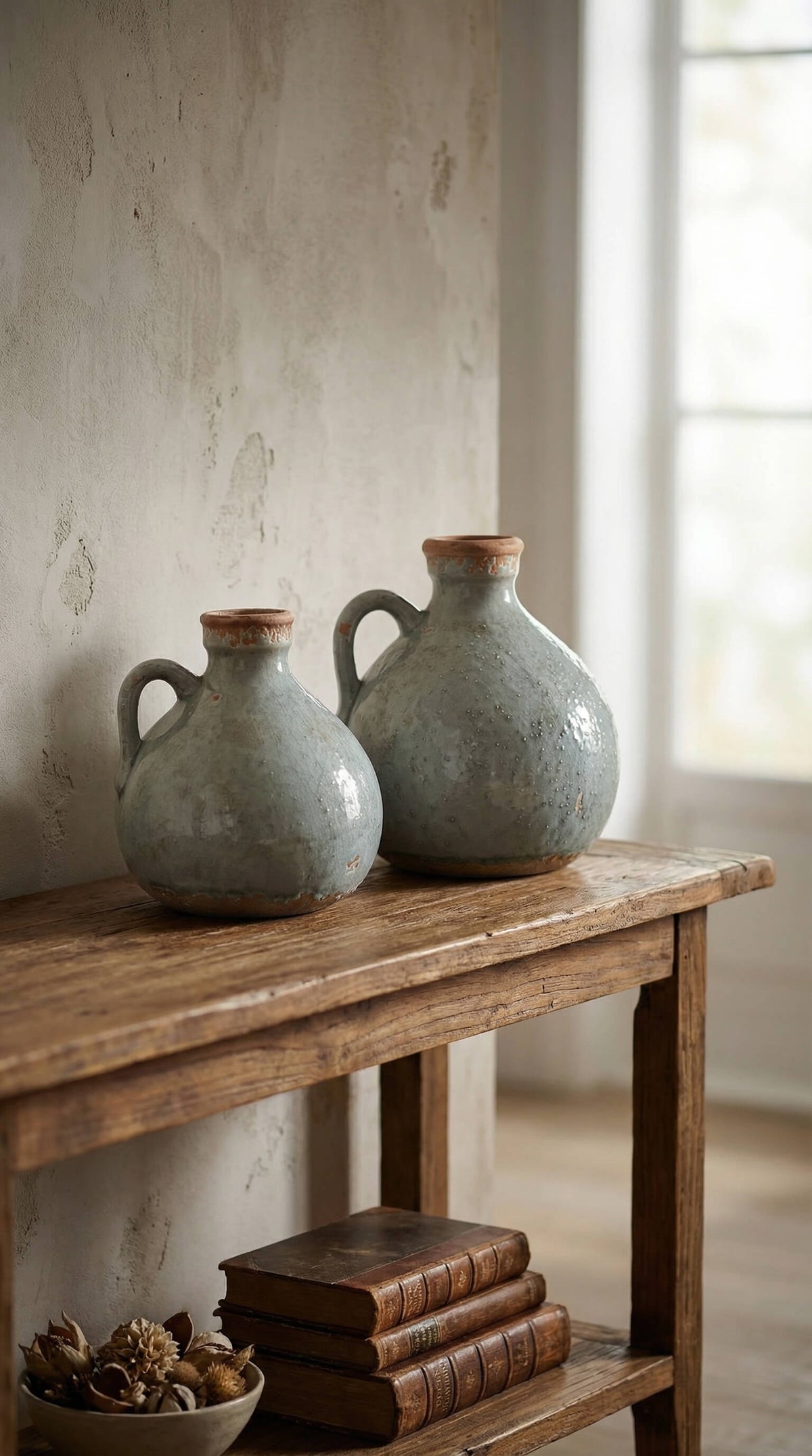 Delphi Vases Delphi Vase – Rustic Vintage-Style Decor with Cracked Pattern Finish ...