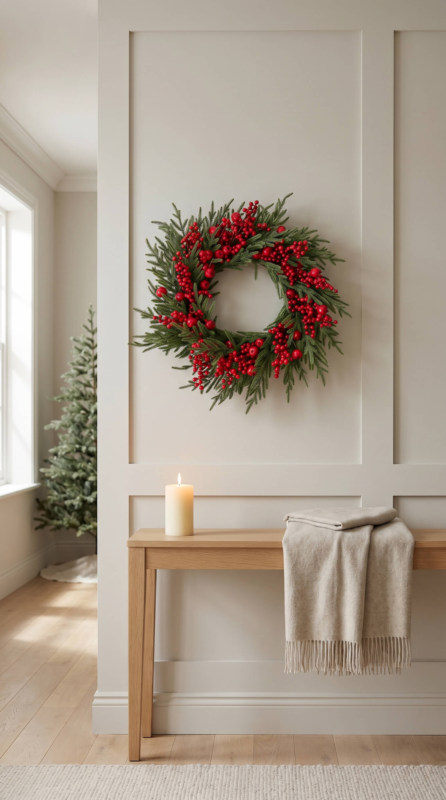 Red Apple &amp; Berry Norfolk Wreath 24"