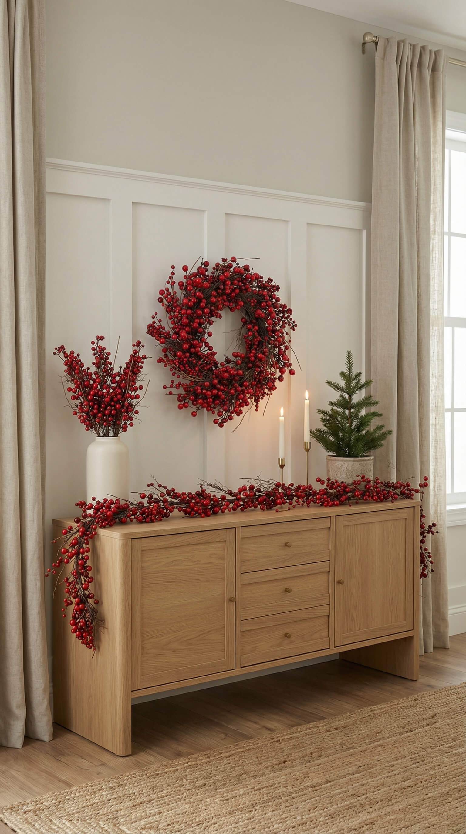 Red Berry Wreath 24"